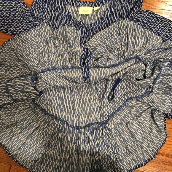 Anthropologie Maeve Lila Women's Tiered Tunic Top V-Neck Blue - Size Extra Small - Picture 4 of 12